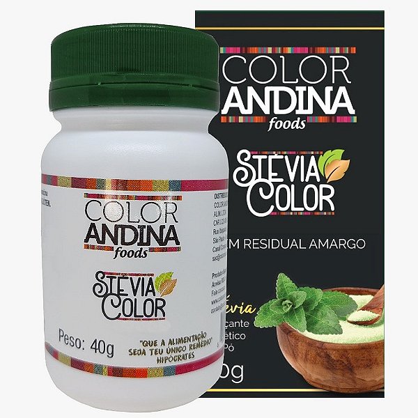 ADOÇANTE STEVIA COLOR VEGAN 100% NATURAL - 40G - COLOR ANDINA