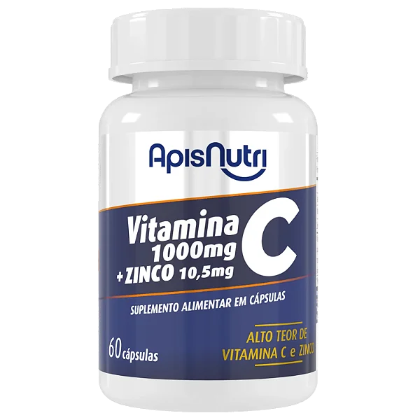 VITAMINA C + ZINCO - 60CAPS 1100MG- APISNUTRI