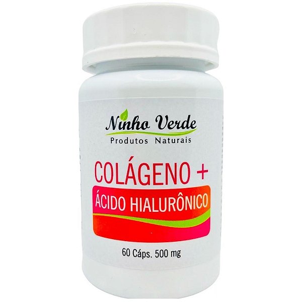 COLÁGENO + ÁCIDO HIALURÔNICO - 60CÁPS- 500MG- NINHO VERDE