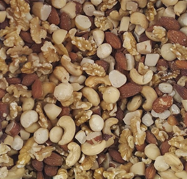 MIX DE CASTANHAS C/ CASTANHA DO PARÁ-CASTANHA DE CAJÚ-AMÊNDOA-NOZES-MACADÂMIA 100G