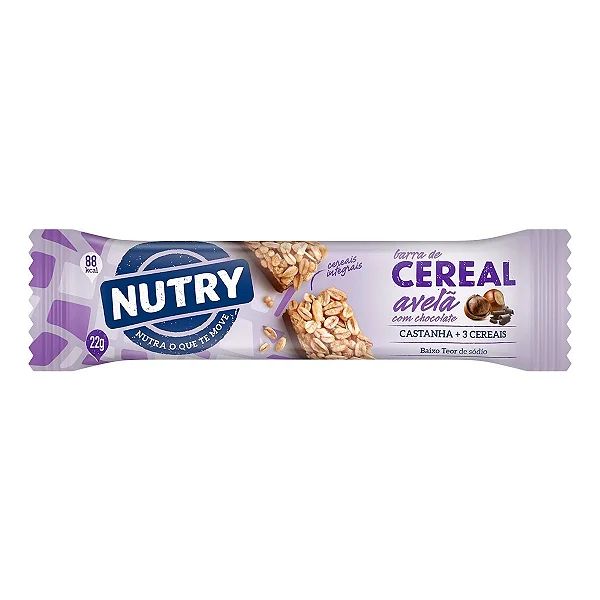 BARRA DE CEREAL AVELÃ COM CHOCOLATE - 22GR - NUTRY