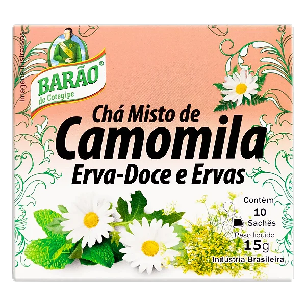 CHA MISTO CAMOMILA E ERVA DOCE - 15G - BARAO COTEGIPE