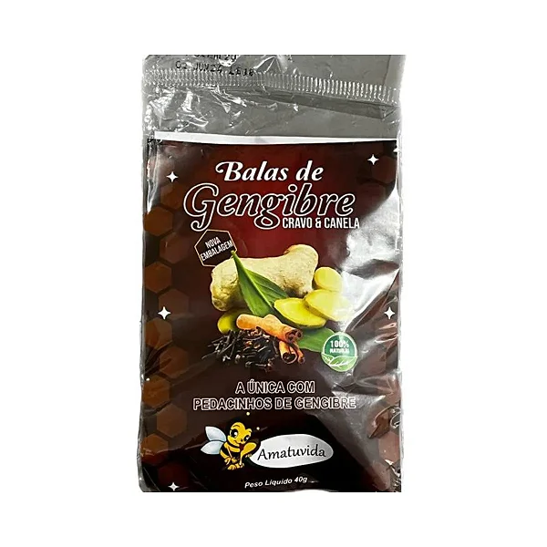 BALAS DE GENGIBRE CRAVO E CANELA - AMATUVIDA