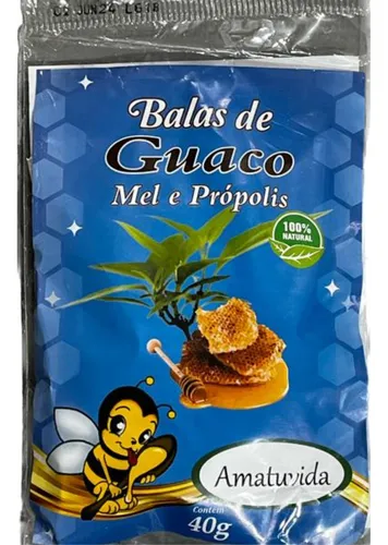BALAS DE GUACO COM MEL E PROPOLIS - AMATUVIDA