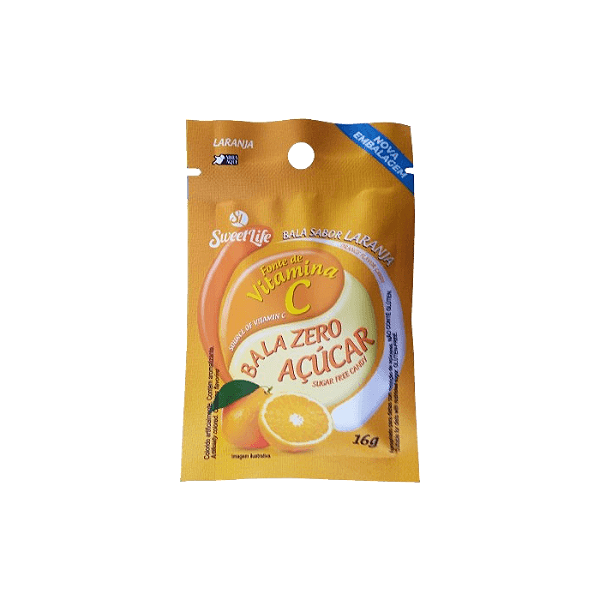 BALA ZERO ACUCAR SABOR LARANJA - 16G - SWEET LIFE
