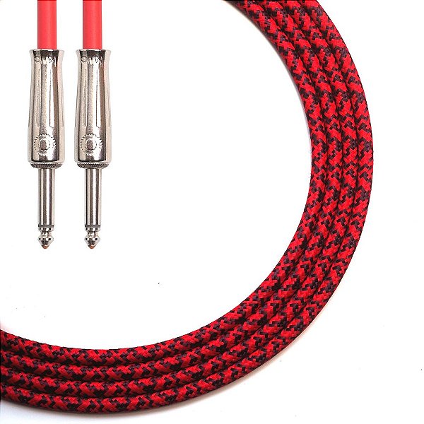 CABO KWC IRON TEXTIL INSTRUMENTO P10 RETO 3 MTS VERM/PRETO