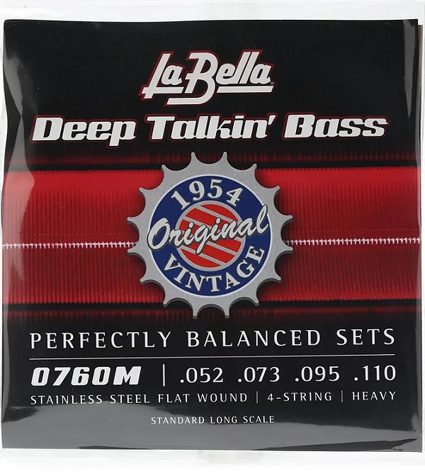 ENCORDOAMENTO LA BELLA DEEP TALKIN BASS 0760M - FLAT WOUND - 052/073/095/110