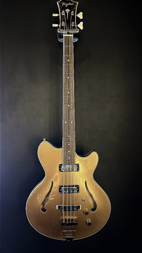 BAIXO TAGIMA EKOSONIC BASS - SEMI ACÚSTICO - METALLIC GOLD - COM CASE EXCLUSIVO