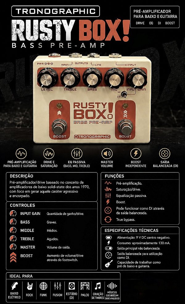 Pedal Pre-amp Tonographic Rusty Box