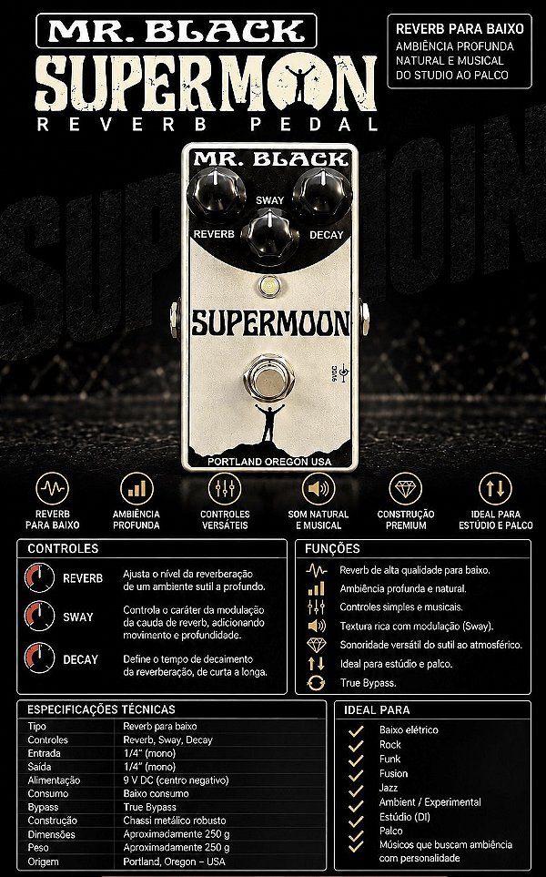 Pedal Mr.Black Supermoon Reverb