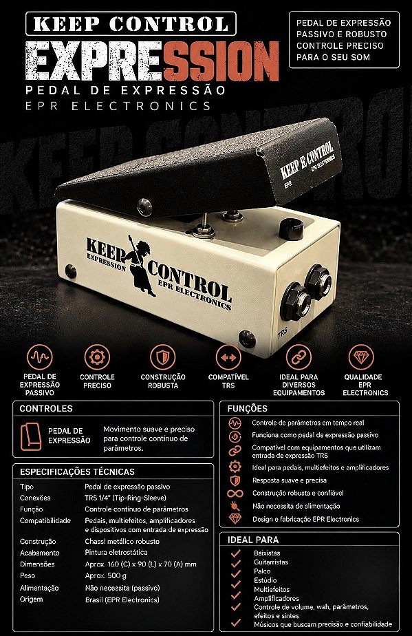 Pedal Expression - Pedal de Expressão - EPR Electronics