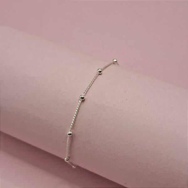 30- Pulseira Mini Esferas - Prata 925