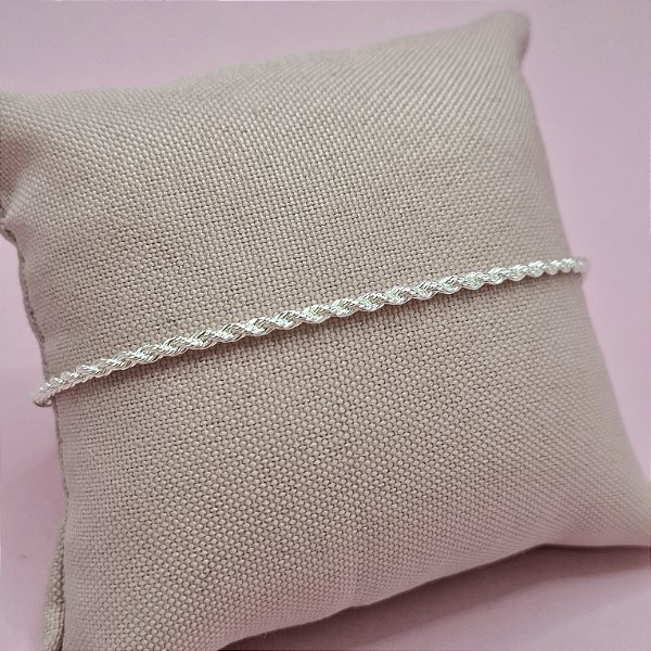 12- Pulseira Entrelaçada - Banhada a Prata