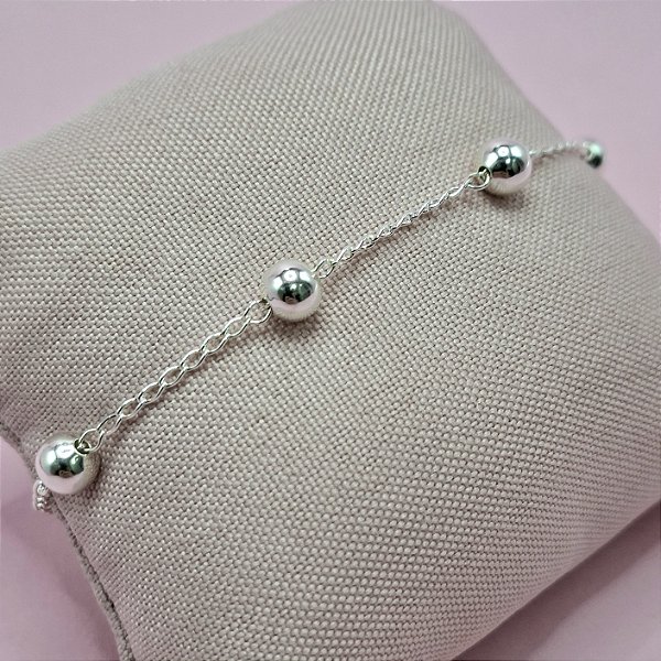 11- Pulseira Bolinhas - Prata