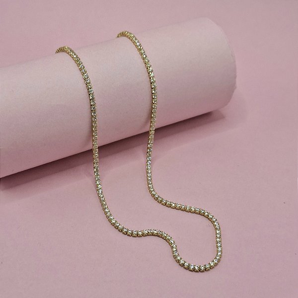 23- Chocker Riviera 2mm - Dourado