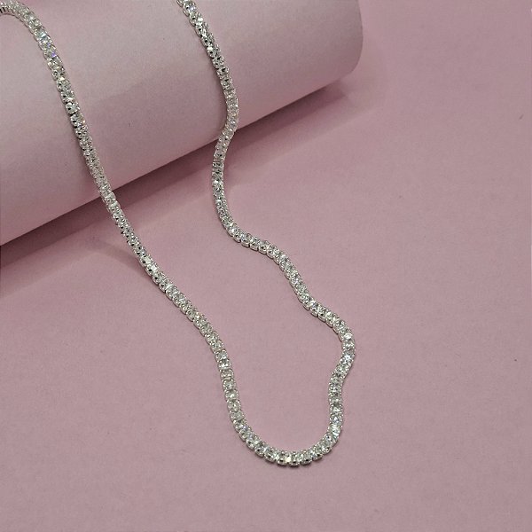24- Chocker Riviera 3mm - Prata
