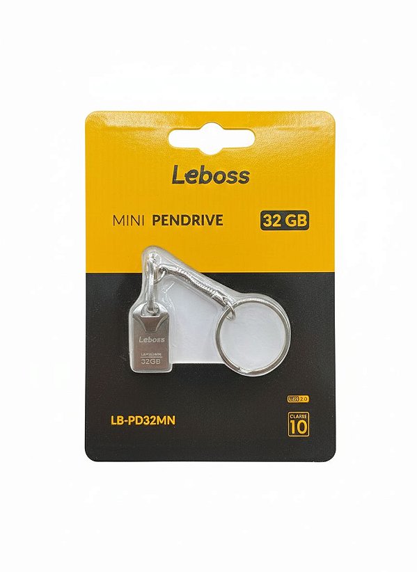 Mini Pendrive 32GB Leboss LB-PD32MN - Com Chaveiro Resistente