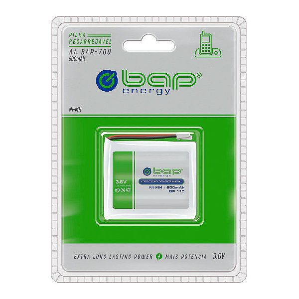 Bateria Recarregável 3.6v 600mah Aaa C/3 Celulas C/1 Bap700 [F108]