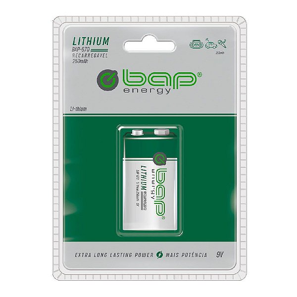 Bateria Recarregavel 9v 250mah Lithium Bap670 [F108]