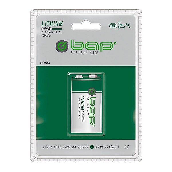 Bateria Recarregavel 9v 450mah Lithium Bap690 [F108]