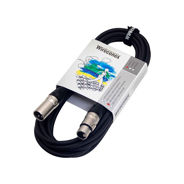 Cabo Para Microfone Emborrachado Xlr Xlr 10 Metros Mpbe-10 Wireconex [F108]