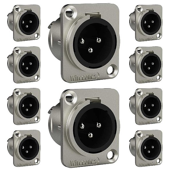 Conector  Xlr Macho Wc 1033 Mp Bk Ni 3p Painel Wireconex 10 Unidades [F108]