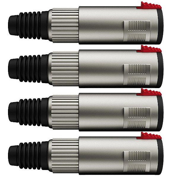 Conector P10 1/4 Femea Linha Trs Wc 197 Wireconex 04 Unidades [F108]