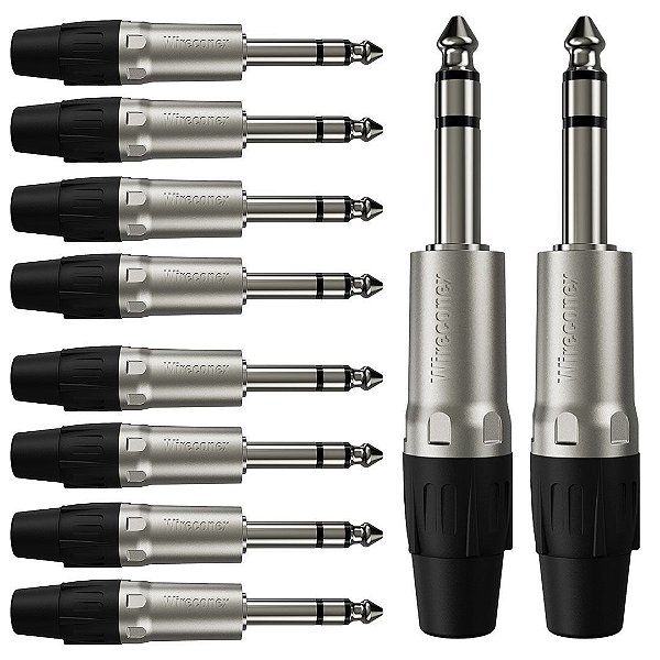 Conector P10 Stereo Macho Wc 1123 Wireconex 10 Unidades [F108]