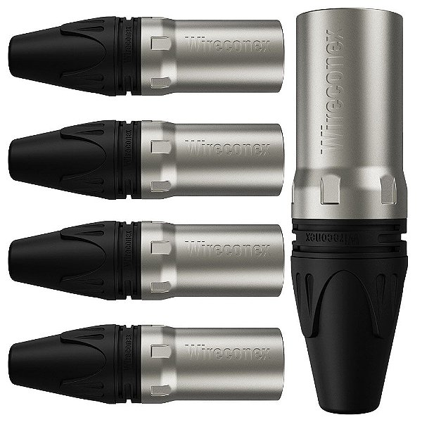 Conector Xlr Macho Wc 1013 Ml Bk Ni 3p Cabo Wireconex 05 Unidades [F108]