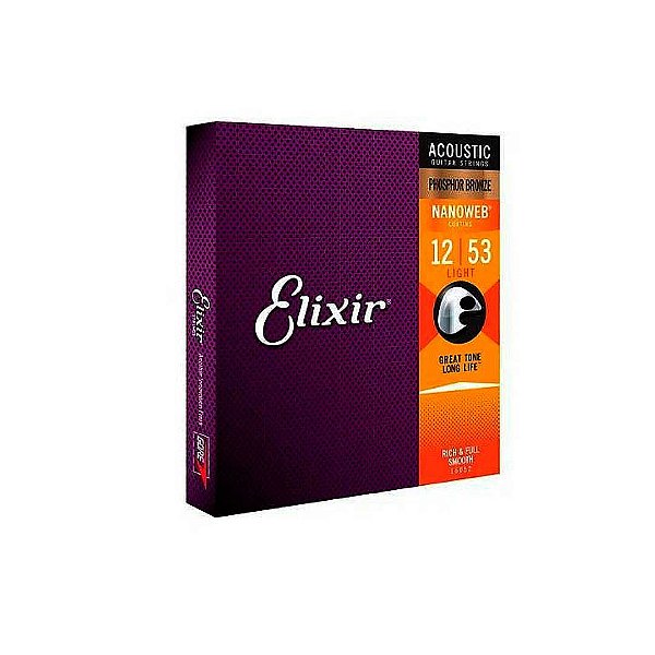 Corda .012 Light Phosphor Bronze Para Violão Aço Nanoweb Elixir [F108]