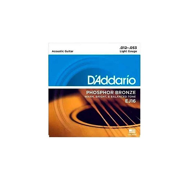 Cordas Para Violão Aço D Addario Phosphor Bronze Ej16 .012-.053 [F108]