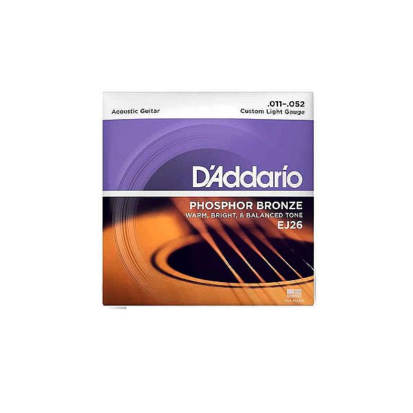 Cordas Para Violão Aço D Addario Phosphor Bronze Ej26 .011-.052 [F108]