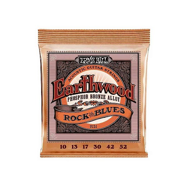 Encordoamento 010"-052" P/violão Aço Earthwood Rock And Blues Phosphor Bronze Ernie Ball P02151 [F108]