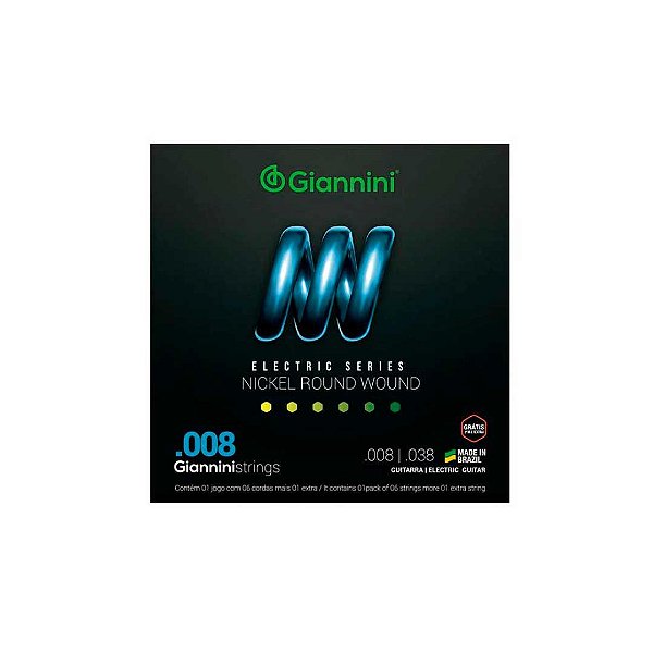 Encordoamento Giannini P/guitarra Niquel 0.008 Geegst.8 [F108]