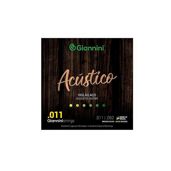 Encordoamento Giannini P/violão Aço Bronze 65/35 0.011" Gespw [F108]