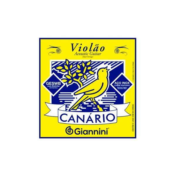 Encordoamento Giannini P/violão Canário Aço C/bolinha Geswb [F108]