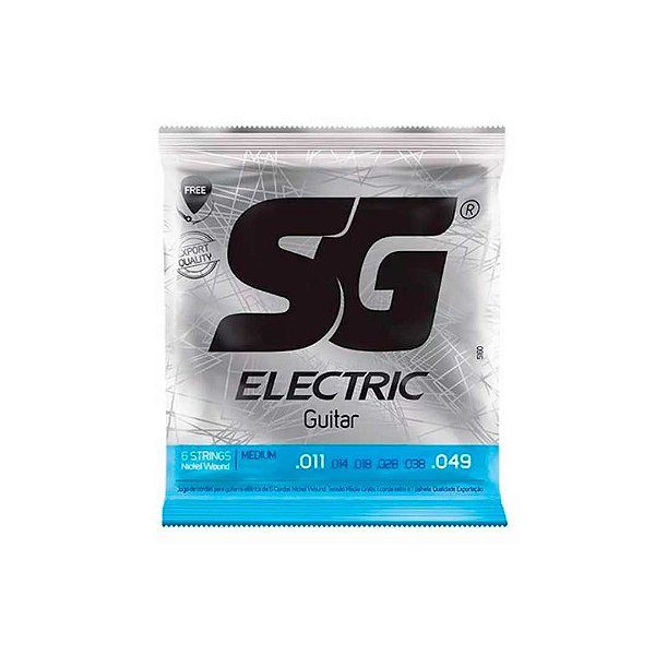 Encordoamento P/guitarra 011 Sg Média - Grátis: 1ª(mi) Extra + 1 Palheta [F108]