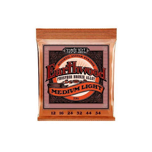 Encordoamento P/violão Aço Earthwood Media Leve Phosphor Bronze Ernie Ball 012"-054" P02146 [F108]