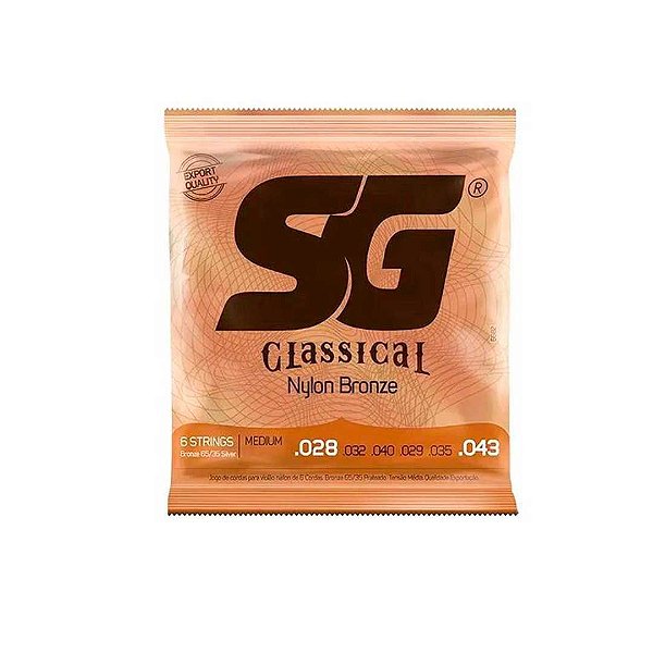 Encordoamento P/violão Nylon Bronze 65/35 Prata Tensão Média Sg 0.028 [F108]