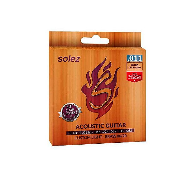 Jogo De Cordas P/violão Solez Brass 80/20 0.011"/0.052" Slab11 [F108]