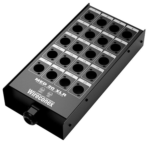 Painel 20 Vias Com Furações Xlr Sem Conectores E 1 Prensa Cabo De Nylon Wireconex Med2 20 1s [F108]