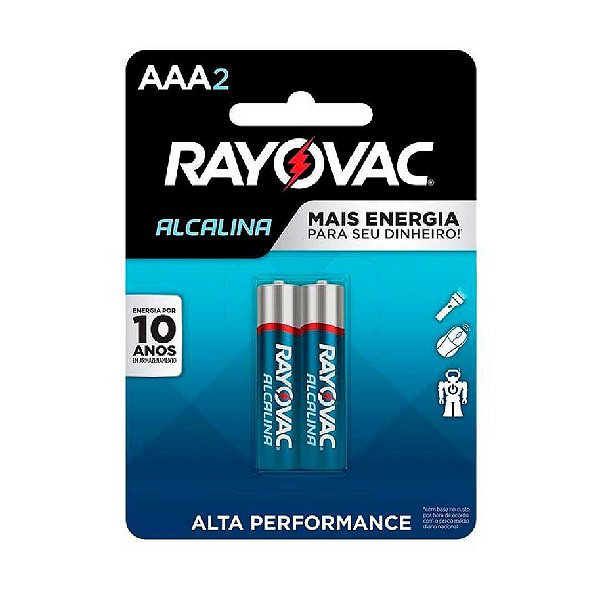 Pilha Alcalina Aaa2 Rayovac Cartela Com 02 Unidades [F108]