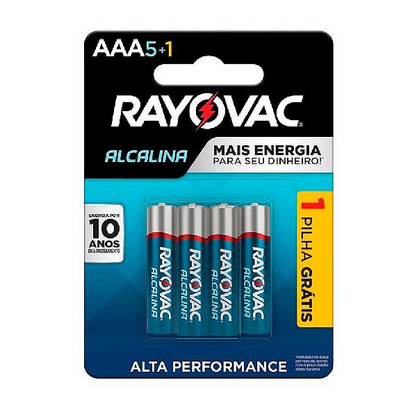 Pilha Alcalina Aaa6 Rayovac Cartela Com 06 Unidades [F108]