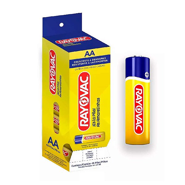 Pilha Zinco Aa4 Rayovac Amarelinhas Tubo Com 48 Unidades [F108]