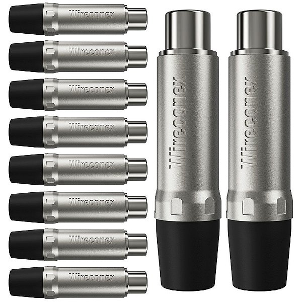 Plug Rca Fêmea Nickel Plt Wc 1222 Fl Bk Ni Wireconex 10 Unidades [F108]