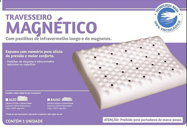 Travesseiro Magnetico Terapeutico Ortopedico Em Viscoelástico Perfil Alto Perfetto 16cm [F083]