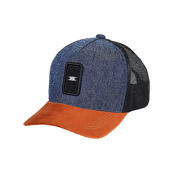 Bone Trucker Texx Jeans Azul E Preto [F016]