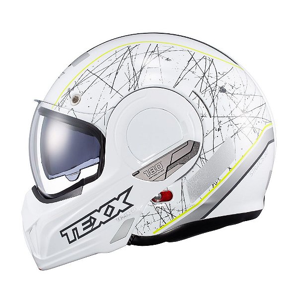 Capacete Texx Esc Stratos  180 Scratched Branco Verd 56 [F016]