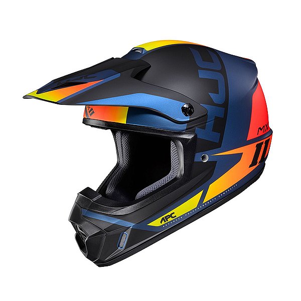 Capacete Hjc Off Csmxii Creed Azul Preto E Laranja 56 [F016]