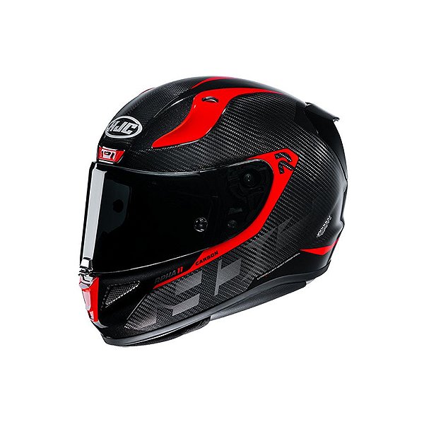 Capacete Hjc Rpha 11 Carbon Bleer Preto E Vermelho 58 [F016]